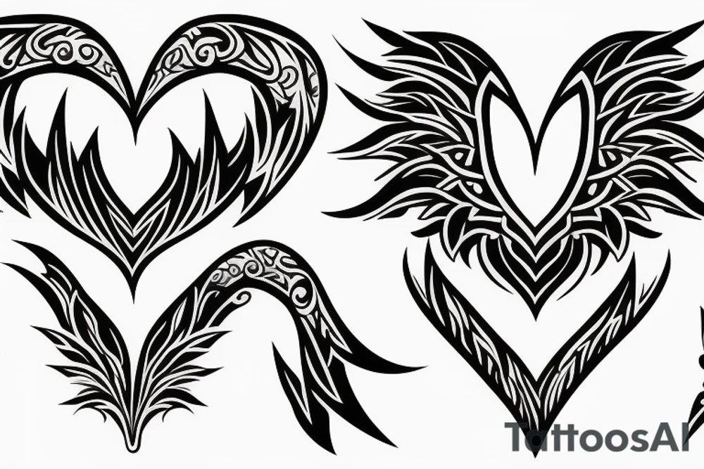 phoenix heart tattoo idea