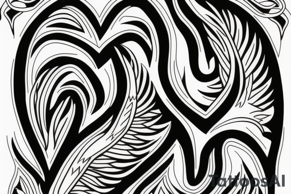 phoenix heart tattoo idea