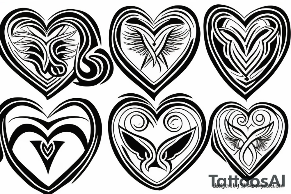 phoenix heart tattoo idea