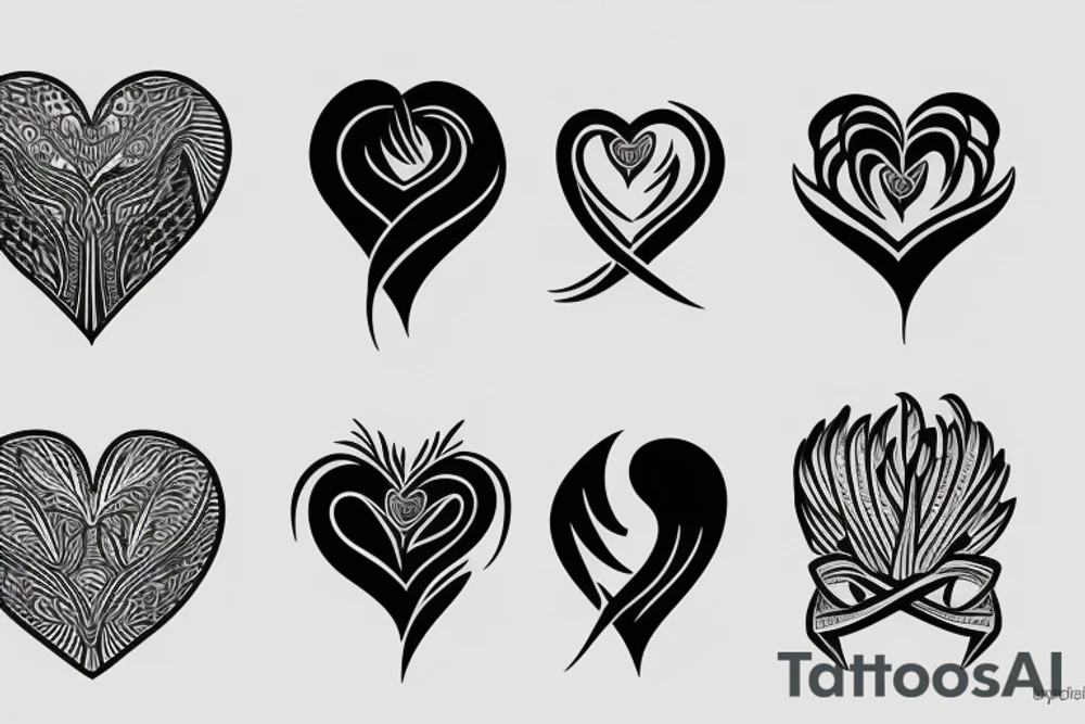 phoenix heart tattoo idea