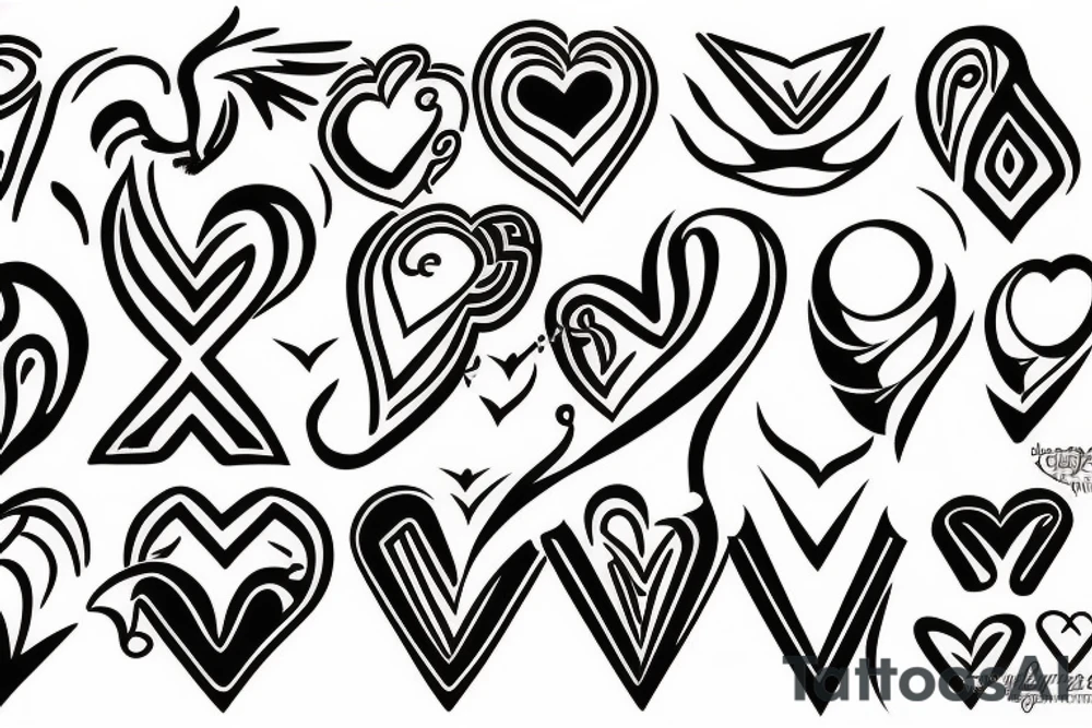 phoenix heart tattoo idea