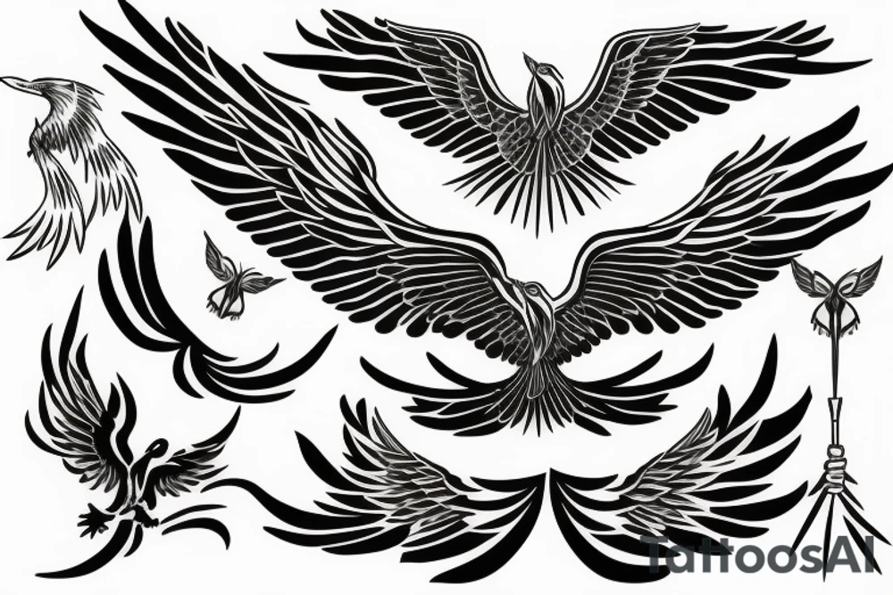 phoenix flying tattoo idea