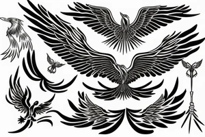 phoenix flying tattoo idea