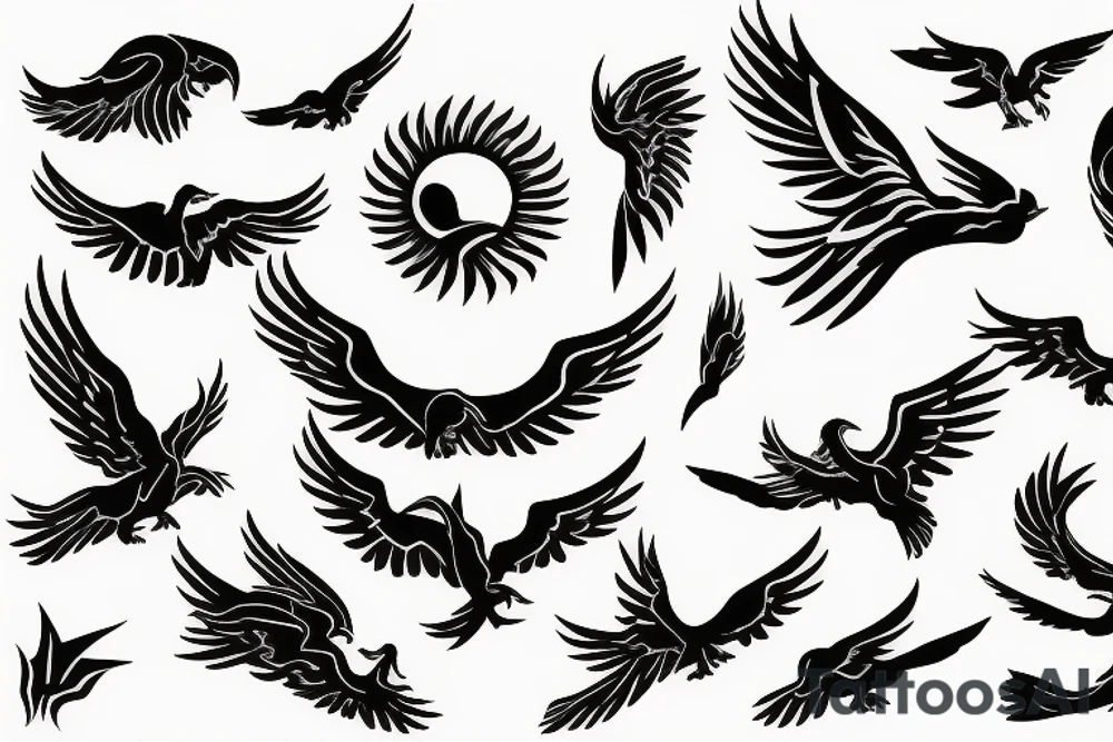 phoenix flying tattoo idea