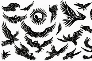 phoenix flying tattoo idea
