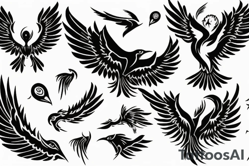 phoenix flying tattoo idea