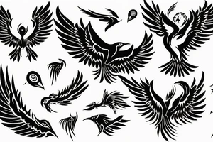 phoenix flying tattoo idea
