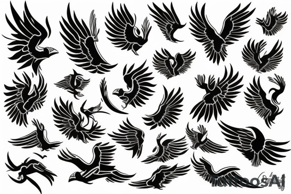 phoenix flying tattoo idea