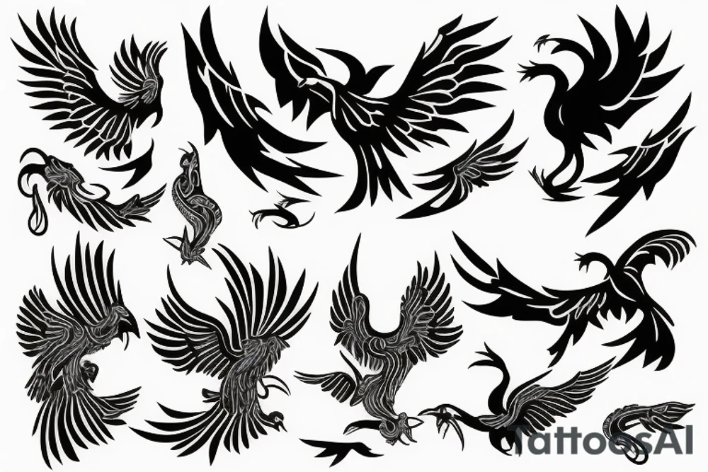 phoenix flying tattoo idea
