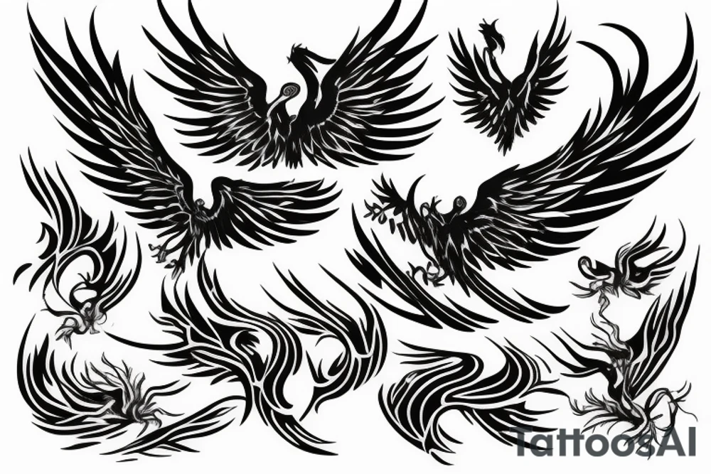 phoenix flying tattoo idea