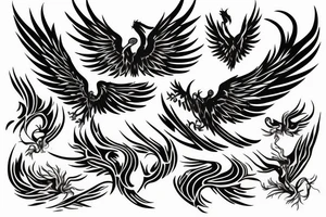 phoenix flying tattoo idea