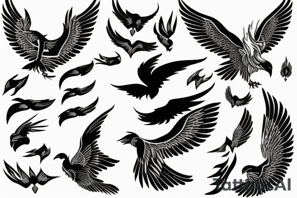 phoenix flying tattoo idea
