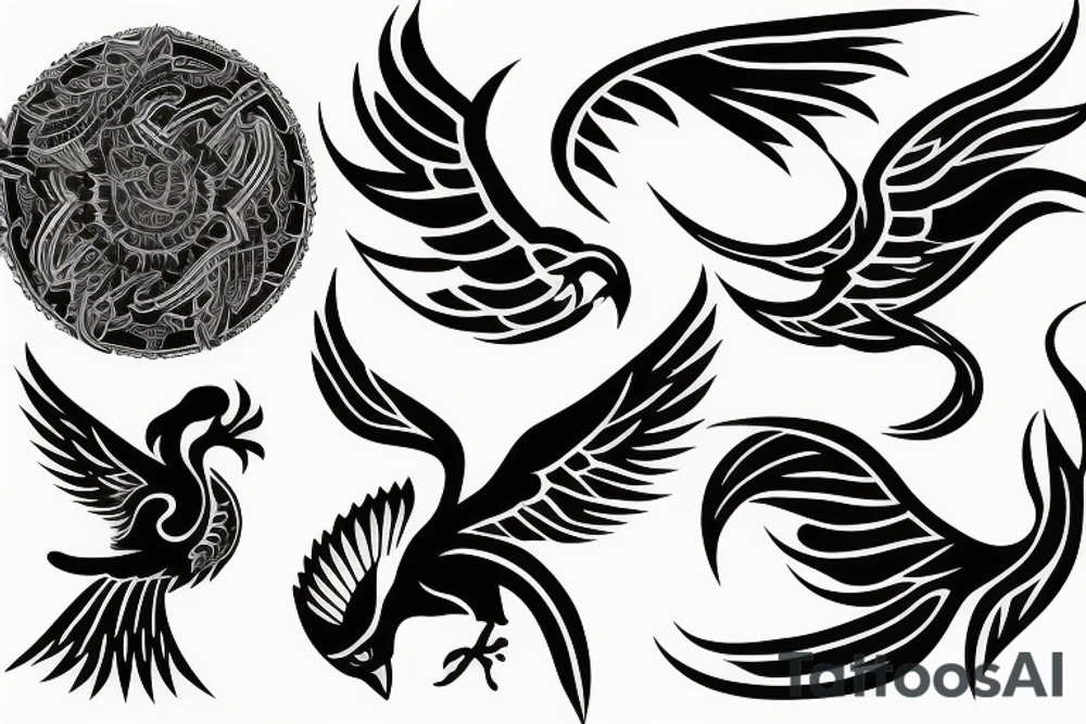 phoenix flying tattoo idea
