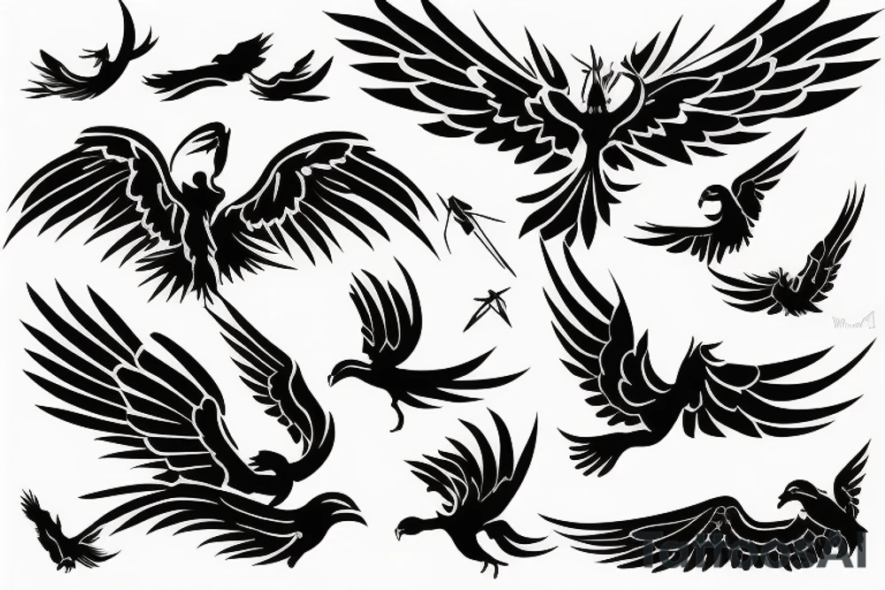 phoenix flying tattoo idea