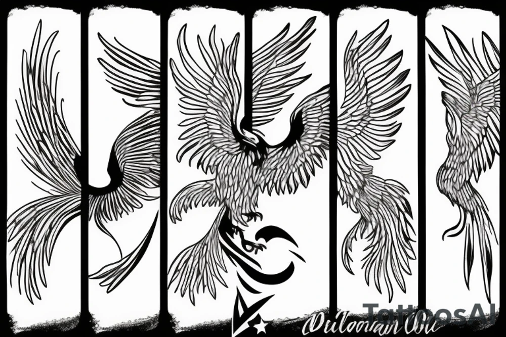 phoenix flying tattoo idea