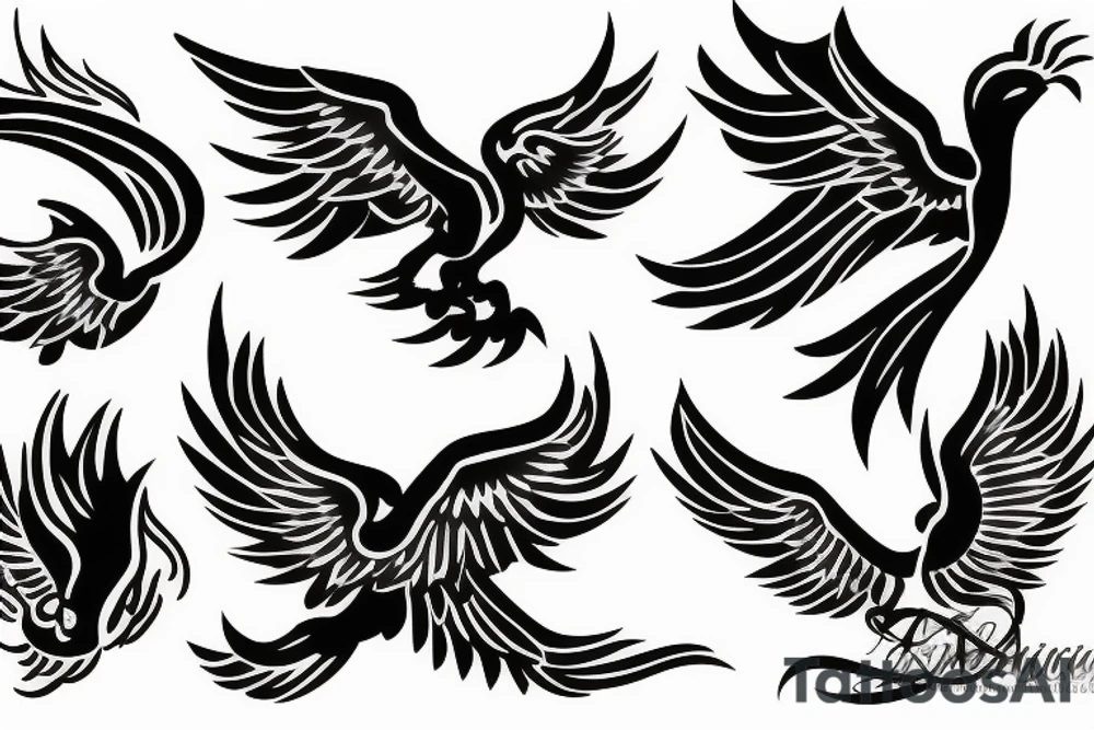 phoenix flying tattoo idea