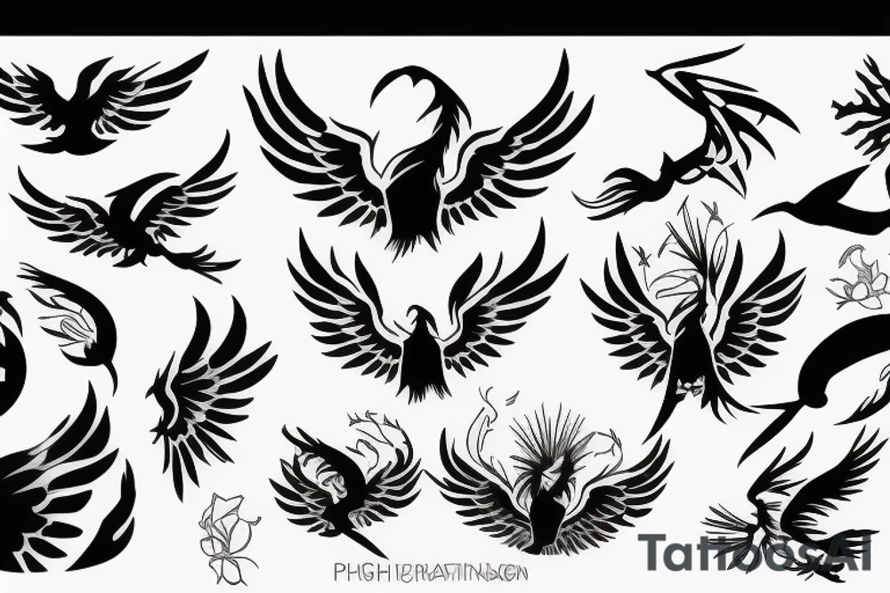 phoenix flying tattoo idea