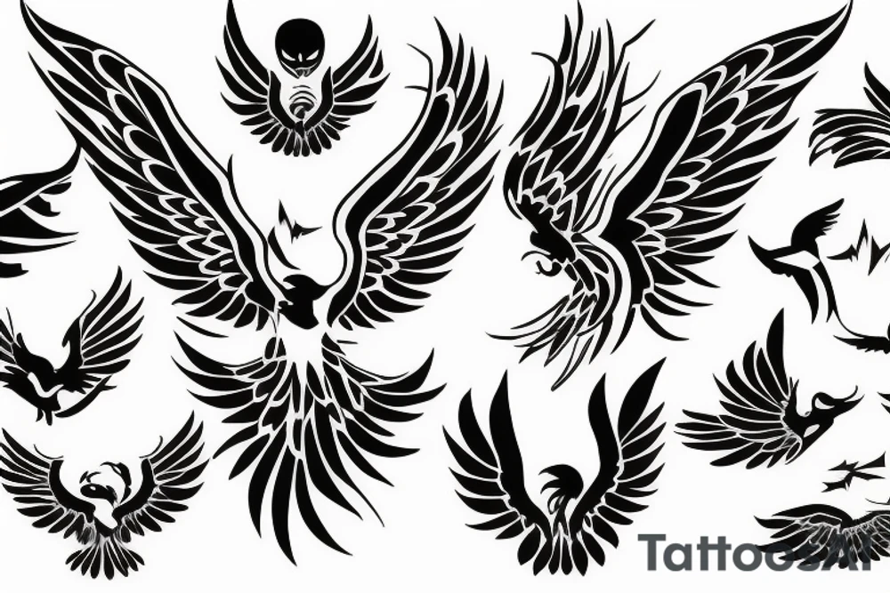 phoenix flying tattoo idea