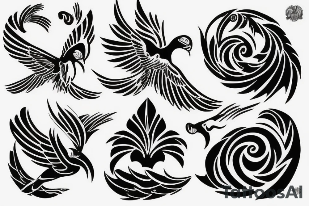 phoenix flying tattoo idea