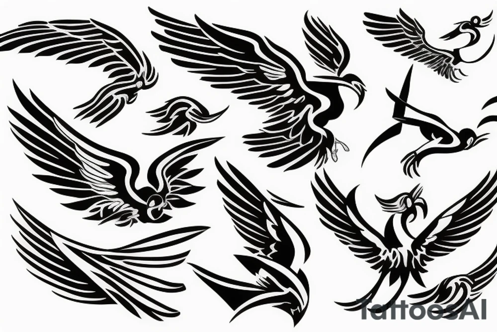 phoenix flying tattoo idea