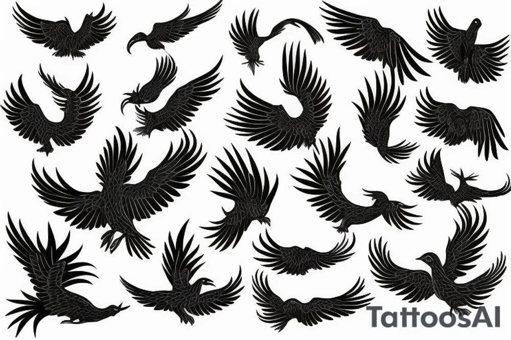 phoenix flying tattoo idea
