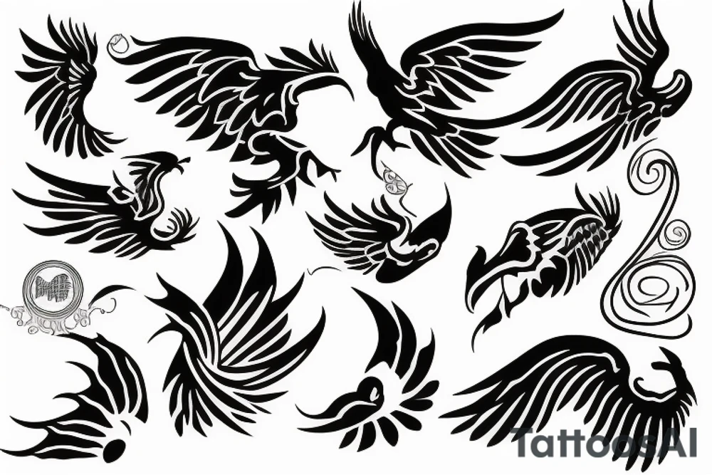 phoenix flying tattoo idea