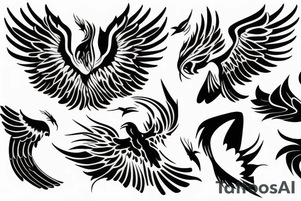 phoenix flying tattoo idea