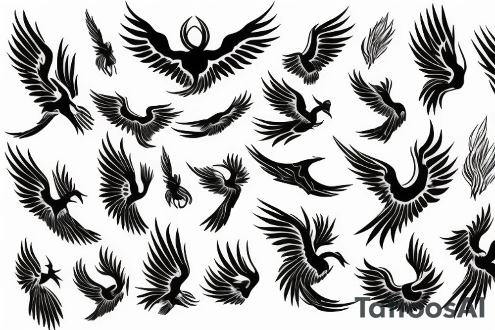 phoenix flying tattoo idea