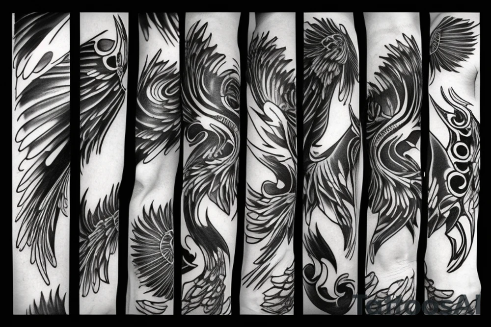 phoenix flying tattoo idea