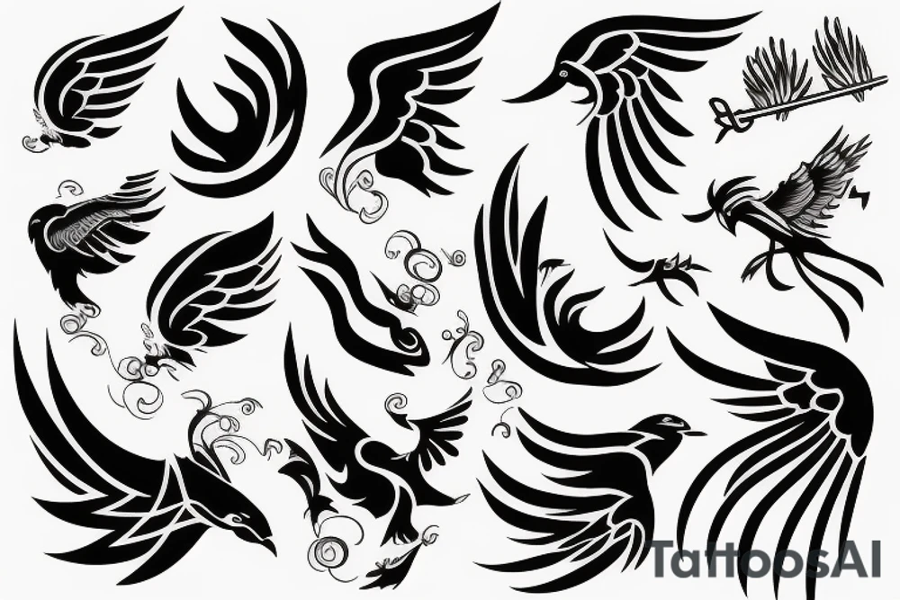 phoenix flying tattoo idea