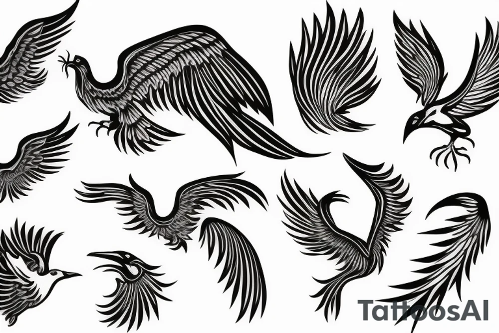 phoenix flying tattoo idea