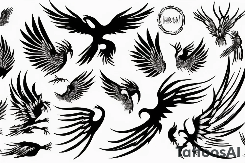 phoenix flying tattoo idea