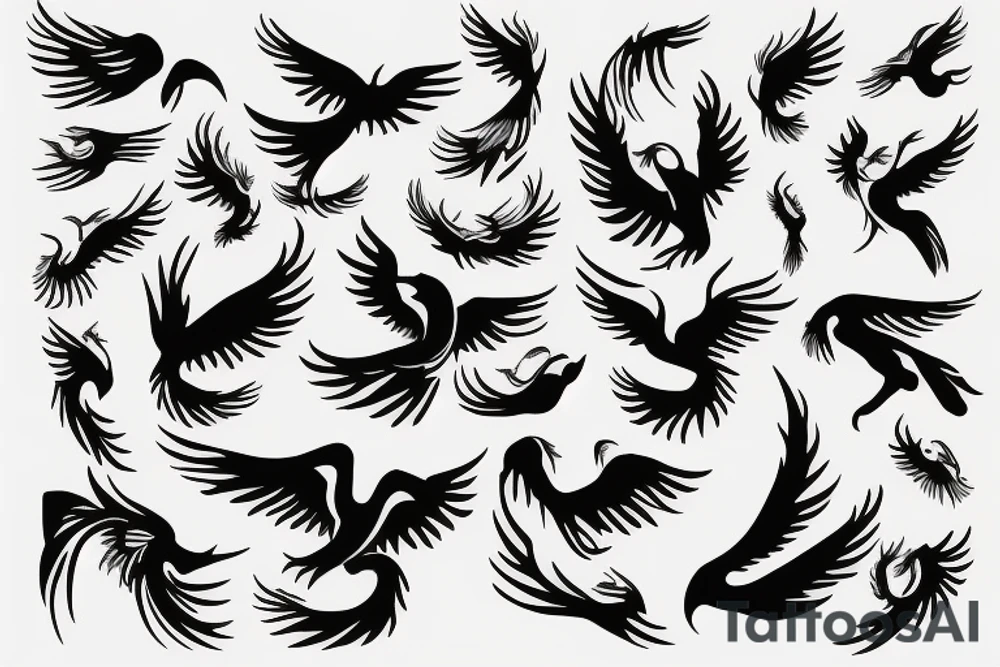phoenix flying tattoo idea