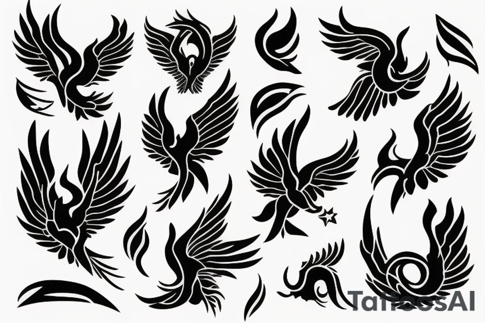 phoenix flying tattoo idea