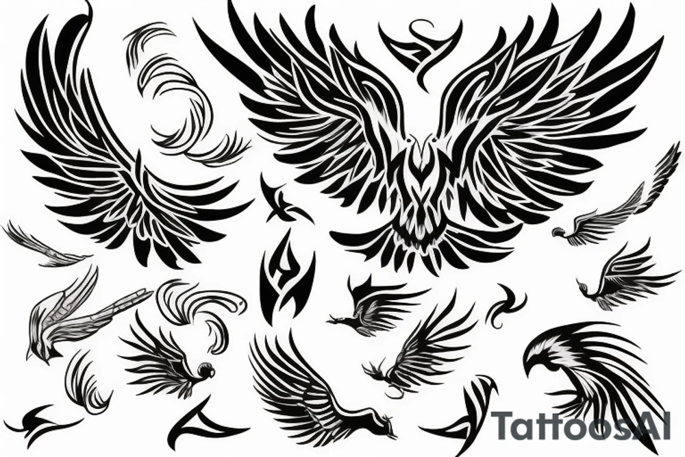 phoenix flying tattoo idea