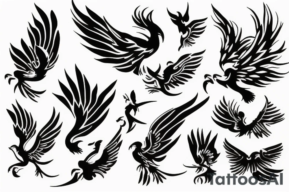 phoenix flying tattoo idea