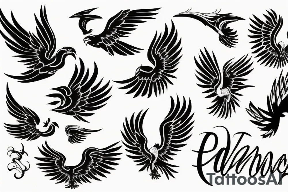 phoenix flying tattoo idea