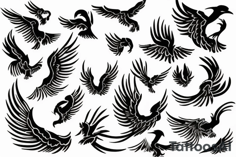 phoenix flying tattoo idea