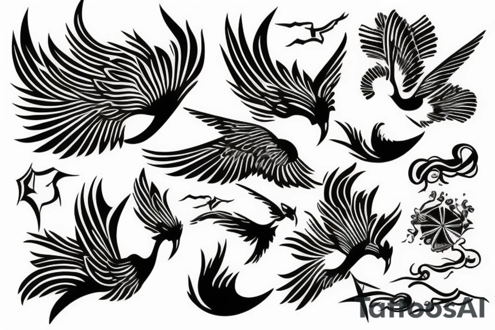 phoenix flying tattoo idea