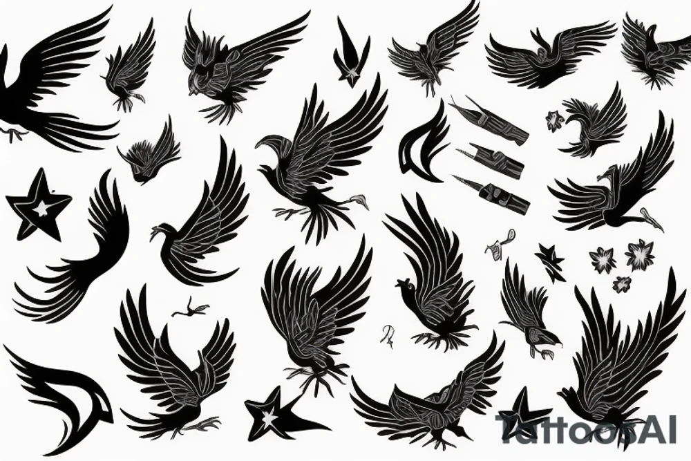 phoenix flying tattoo idea