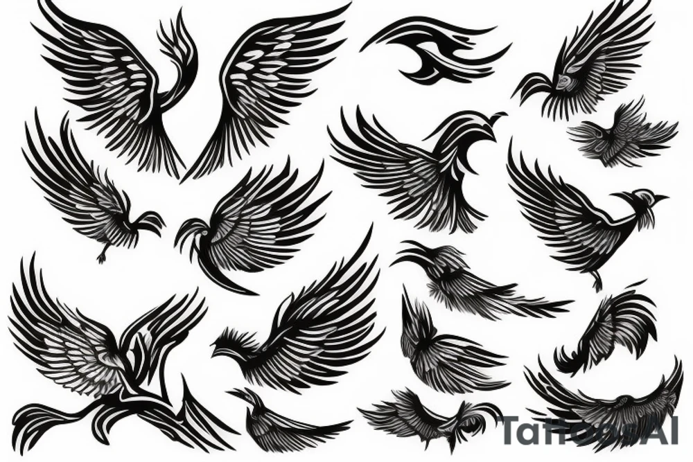 phoenix flying tattoo idea