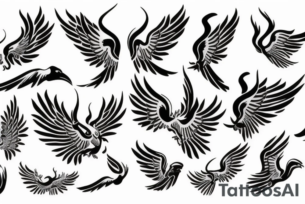 phoenix flying tattoo idea