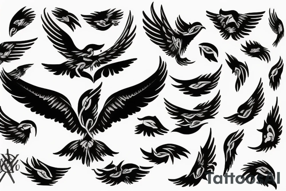 phoenix flying tattoo idea