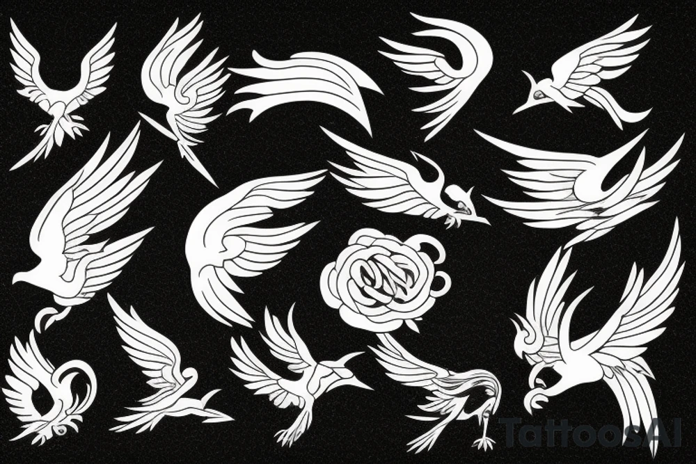 phoenix flying tattoo idea