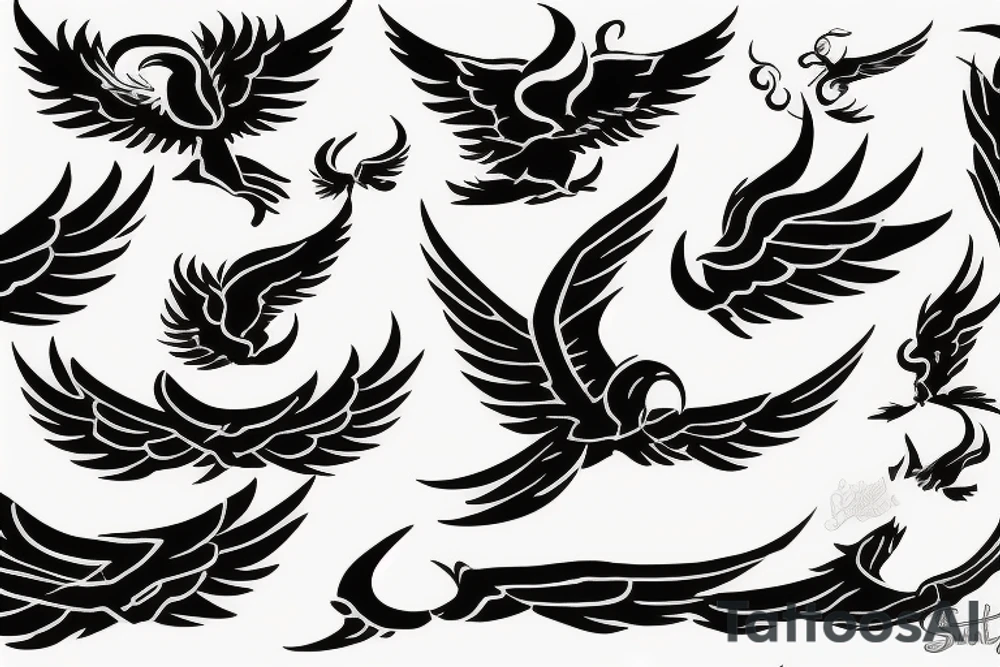 phoenix flying tattoo idea