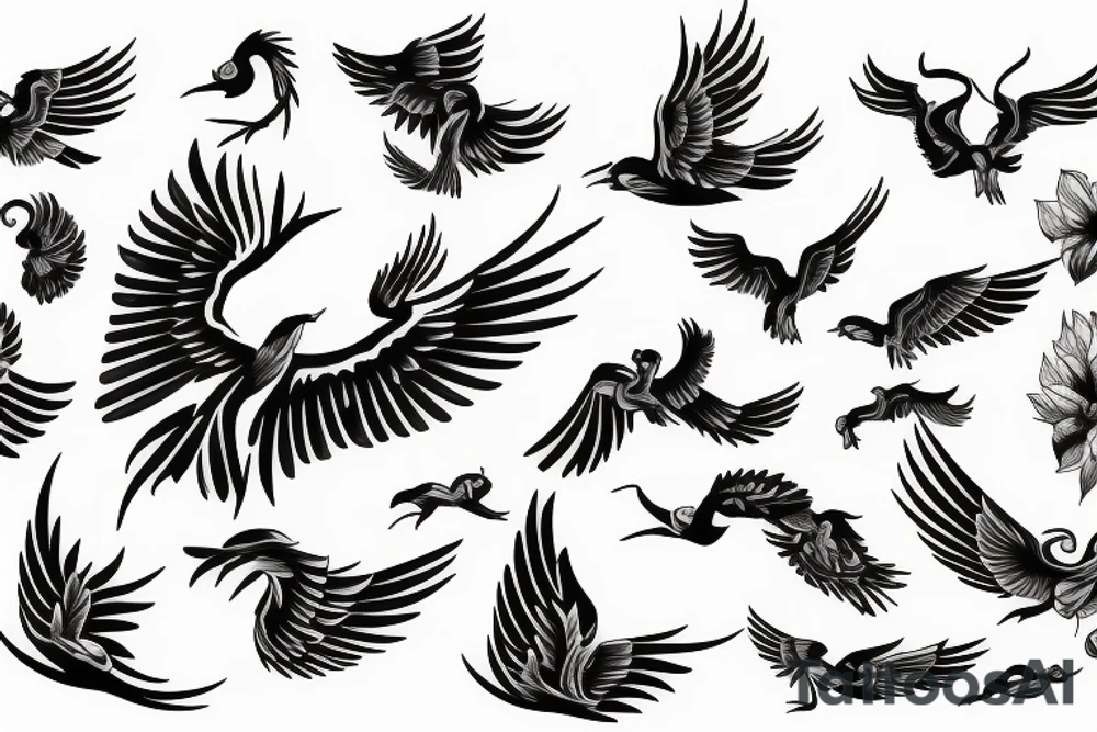 phoenix flying tattoo idea