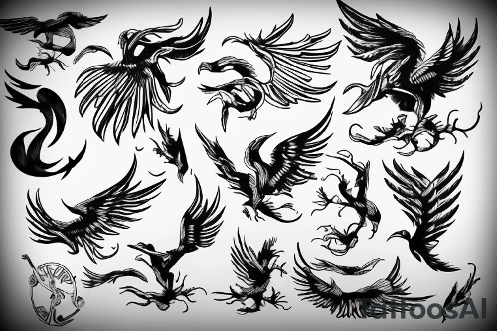 phoenix flying tattoo idea