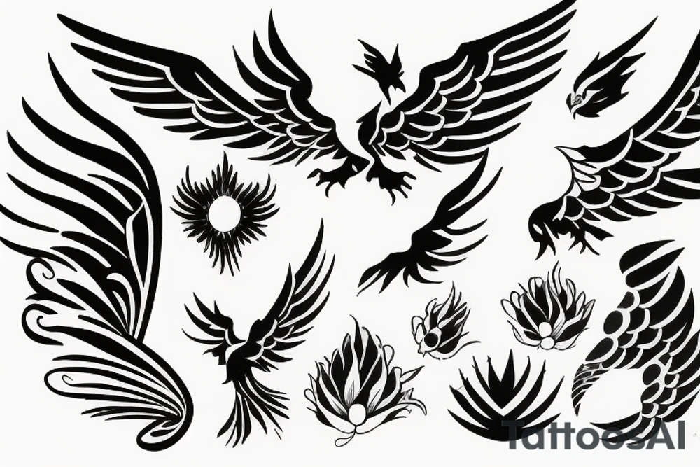 phoenix flying tattoo idea