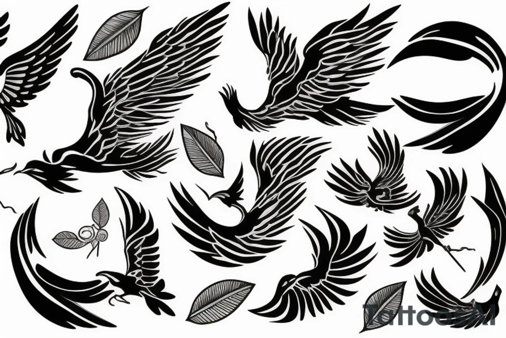 phoenix flying tattoo idea