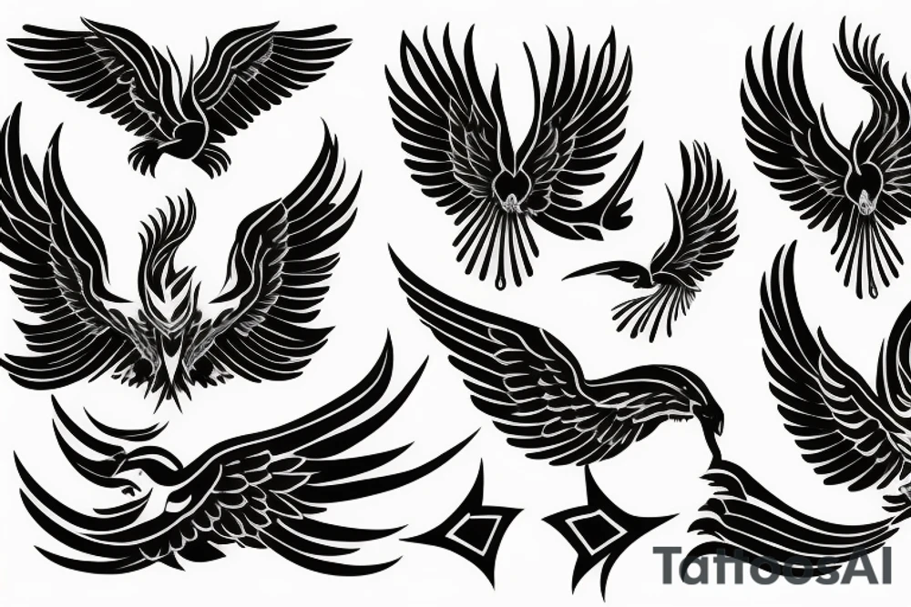phoenix flying tattoo idea